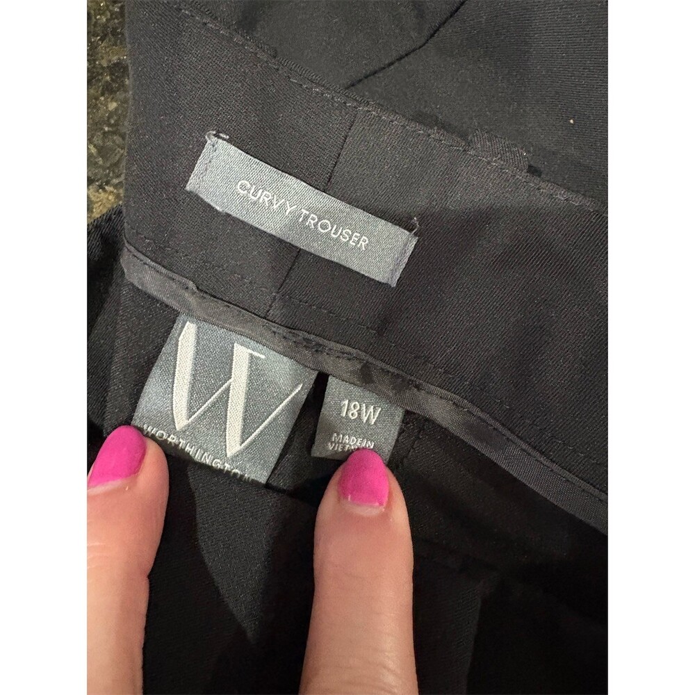 Worthington Dress Pants Womens Size 18W Black High Rise Straight Leg - Picture 7 of 7